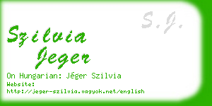 szilvia jeger business card