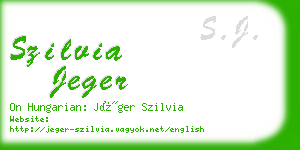 szilvia jeger business card